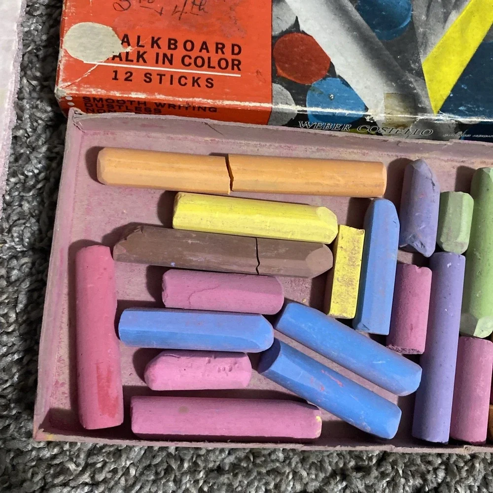 VTG OMEGA CHALKBOARD CHALK IN COLOR USED